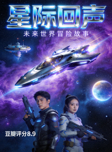 科幻剧《星际回声》海报 - 未来世界冒险故事，豆瓣评分8.9